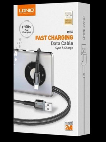 کابل تبدیل USB به لایتنینگ الدینیو مدل LS592 طول 2 متر