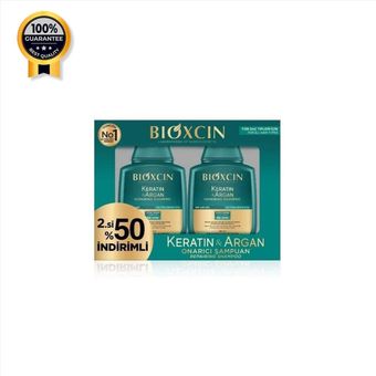 پک شامپو کراتین و آرگان بیوکسین Bioxcin اورجینال بسته 2 عددی