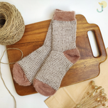 جوراب نیم ساق زنانه موهر پاشنه پنجه رنگی وارداتی