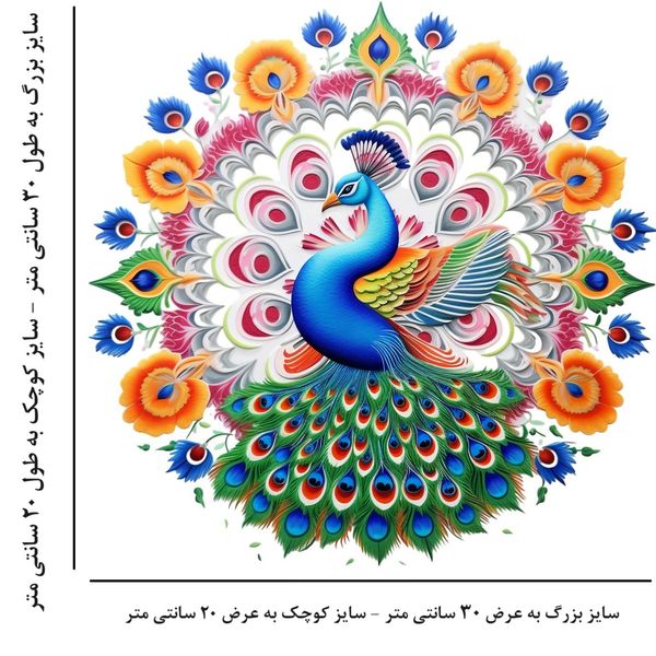 استیکر حرارتی پارچه و لباس طرح طاووس