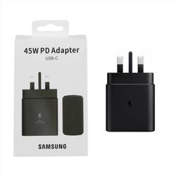 شارژر دیواری سه پین PD و فست تک پورت SAMSUNG Type-C مدل +45W CH-HI - مشکی - DST (گارانتی شش ماهه)