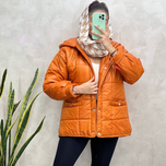 کاپشن شمعی کلاهدار دو جیب