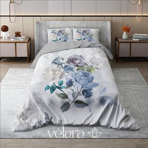 سرویس روتختی پارچه ترک برند ولارا طرح گل و گیاه کد R 157