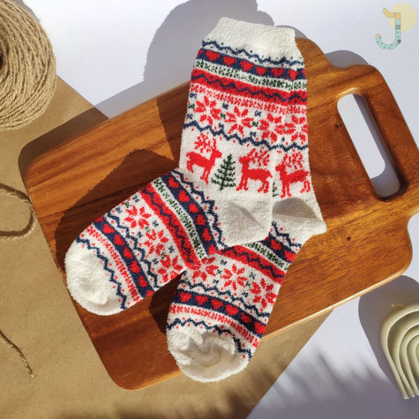 جوراب ساقدار بوکله یونیسکس طرح کریسمسی برند SUS MOOD