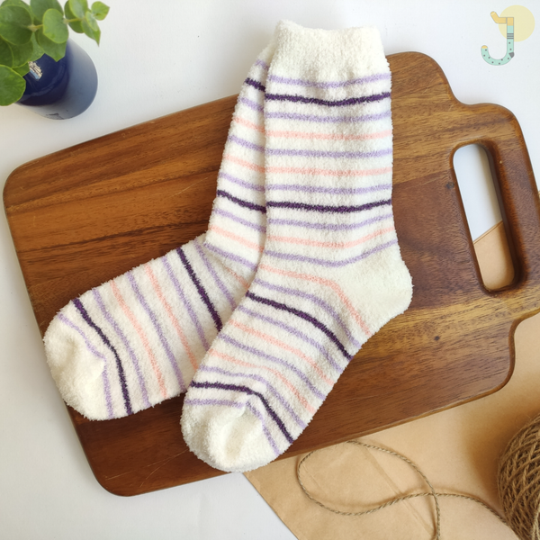 جوراب نیم ساق زنانه بوکله طرح مارشملو برند SOX MOOD