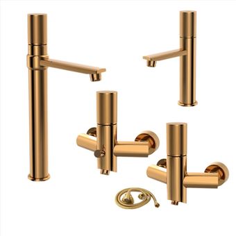 ست شیر آلات کسری مدل کراون رنگ طلایی مجموعه 5 عددی