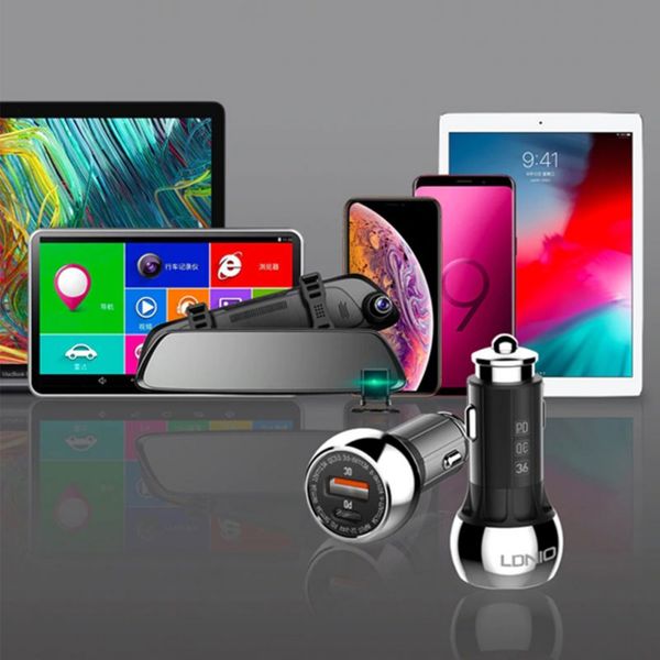 شارژر فندکی فست شارژ LDNIO C1 36W PD+QC3 + کابل Type-C