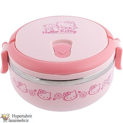 ظرف غذا استیل یک طبقه فانتزی طرح کیتی کد 1177