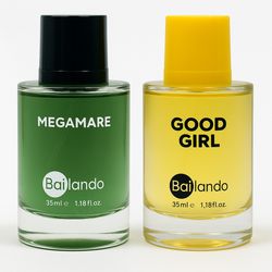 عطر جیبی مردانه و زنانه بایلندو مدل MEGAMARE و good girl حجم 35 میلی لیتر مجموعه 2 عددی