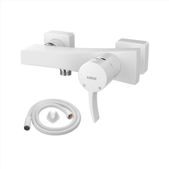 شیر سرویس بهداشتی کسری مدل فیروزه به همراه شلنگ توالت سفید کروم