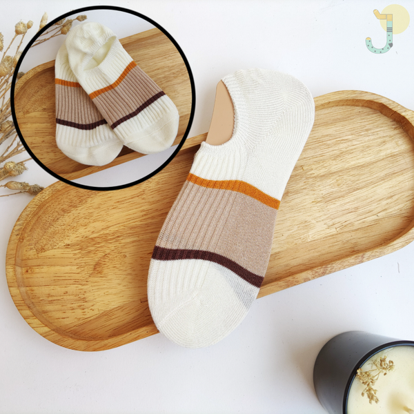 جوراب زیر قوزکی کبریتی زنانه میکس کرم و قهوه ای برند وارداتی