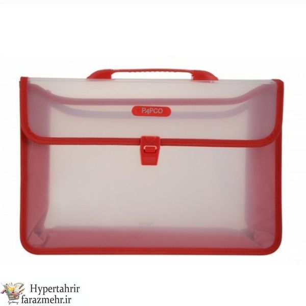 کیف سمیناری پاپکو (PAPCO) کد HSNB-KFCT رنگبندی شفاف با نوار ( آبی - مشکی - قرمز- زرد-سبز-دودی )