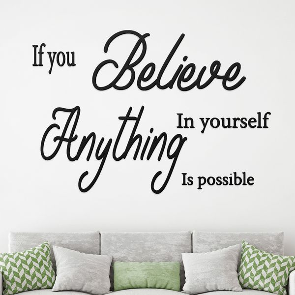 استیکر چوبی آرتافرین طرح "if you believe in yourself anything is possible"