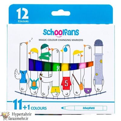 ماژیک رنگ آمیزی 12 رنگ اسکول فنس SCHOOLFANS مدل FA2435