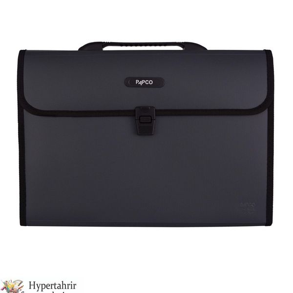کیف اکسپندینگ فایل دسته دار پاپکو (Papco ) کد KDFC-12H رنگبندی ( مشکی - زرد پرتقالی - سبز - طوسی تیره - آبی - سرمه ای )