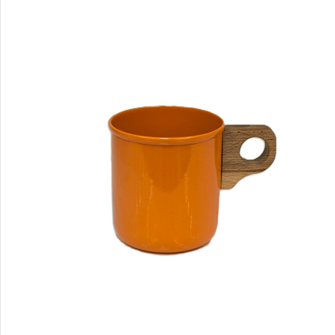 ماگ لعابی دسته چوبی کد 02