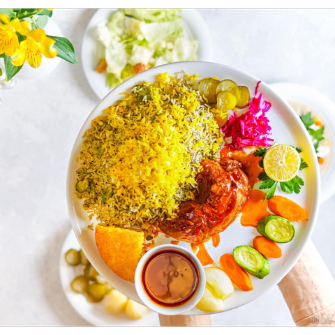 چلو مرغ مخصوص زعفرانی