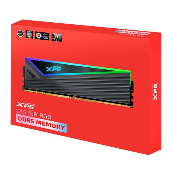 رم کامپیوتر DDR5 دو کاناله 6000 مگاهرتز CL40 ای دیتا ایکس پی جی مدل XPG CASTER RGB DRAM MODULE ظرفیت 32 گیگابایت