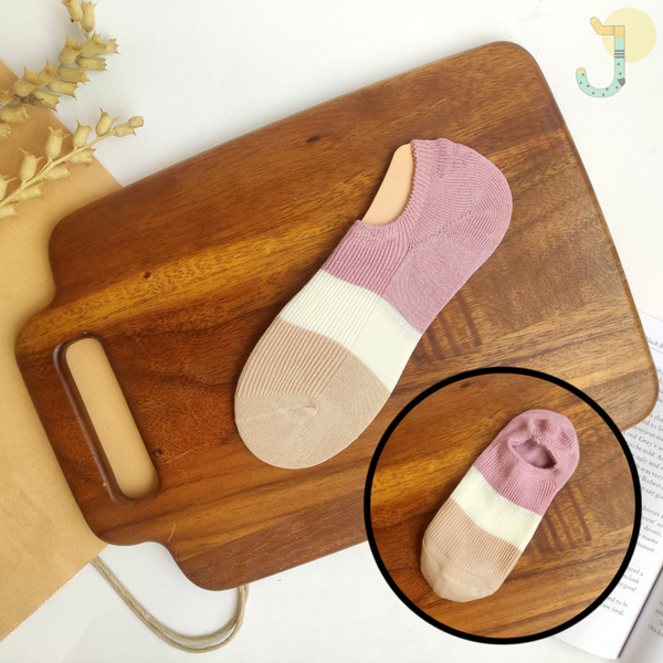 جوراب زیر قوزکی کبریتی زنانه میکس صورتی و نسکافه ای برند وارداتی