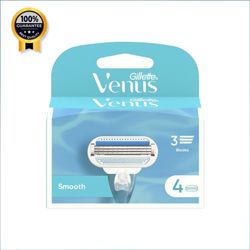 تیغ یدک ونوس ژیلت Gillette اورجینال سه لبه Smooth بسته 4 عددی