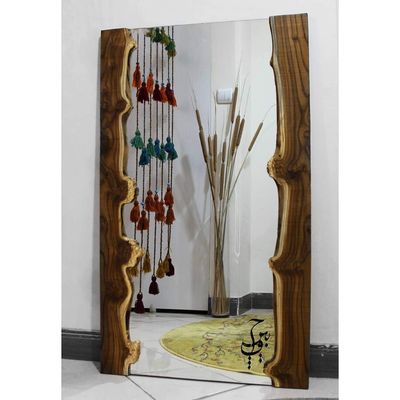 آینه دیواری چوب طبیعی مدل روستیک