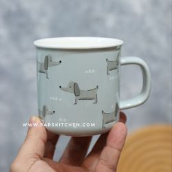 ماگ سرامیکی طرح سگ طوسی