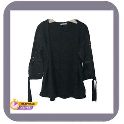 شومیز طرحدار مجلسی زنانه آستین طرحدار کد 002
