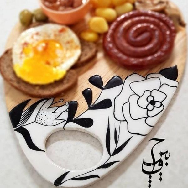 تخته سرو چوب طبیعی نقاشی شده مدل کلاسیک