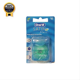 نخ دندان ساتین اورال بی Oral-b اورجینال نعناعی Stain floss سایز 25 متر