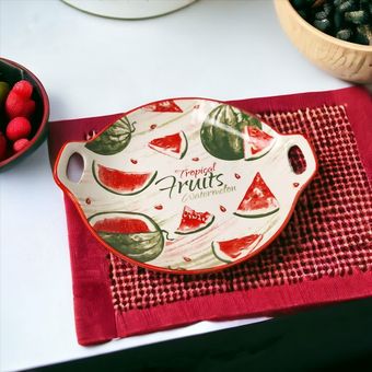 پیش دستی دسته دار سرامیکی هندوانه