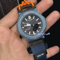 ساعت مچی بندکشی کاسیو Casio های مسترکوالیتی سری پرو ترک Casio Pro Trek رنگ طوسی سورمه ای