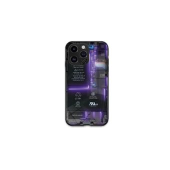 کاور قاب موبایل طرح برد مدار 3D بنفش خطی