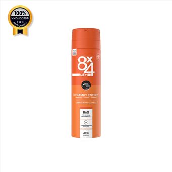 اسپری ضد تعریق مردانه هشت در چهار 8*4 اورجینال رایحه Dynamic Energy حجم 150 میل