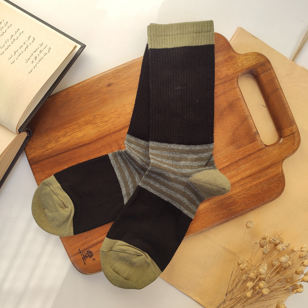 جوراب ساقدار مردانه کش انگلیسی طرح پاشنه رینگی برند بارکد