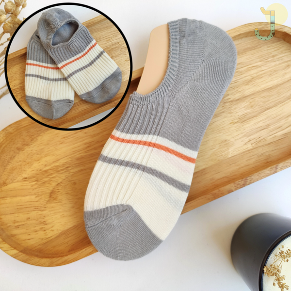 جوراب زیر قوزکی کبریتی زنانه میکس طوسی و نارنجی برند وارداتی