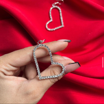 گوشواره قلب جواهری