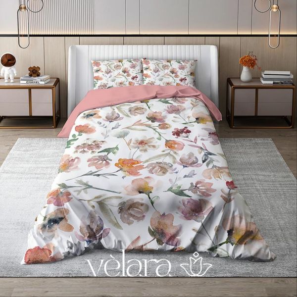 سرویس روتختی پارچه ترک برند ولارا طرح گل و گیاه کد R 207