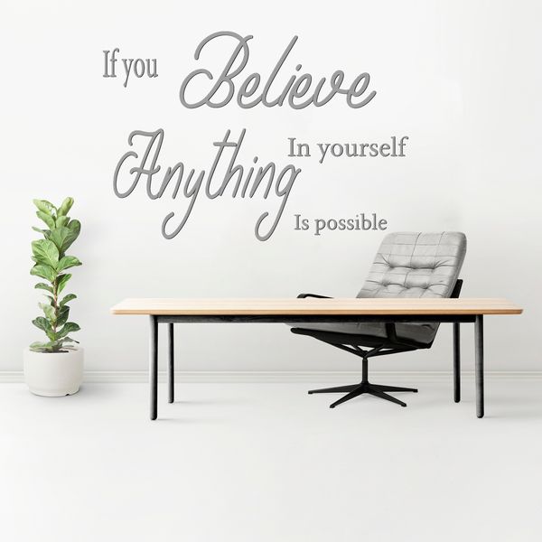 استیکر چوبی آرتافرین طرح "if you believe in yourself anything is possible"