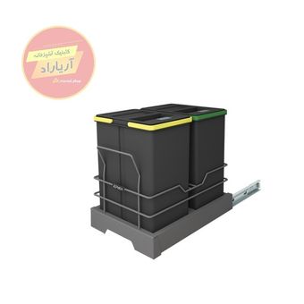 سطل زباله اقتصادی 40 لیتری کابینتی 2 مخزن کد 3634 برند پلاتین