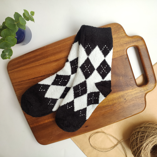 جوراب نیم ساق بوکله زنانه سفید مشکی برند COCO & HANA