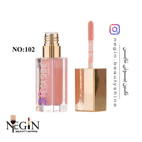 رژلب مایع مدل 3D Mega Shine گلدن رز اصل (شماره 101 تا 122)