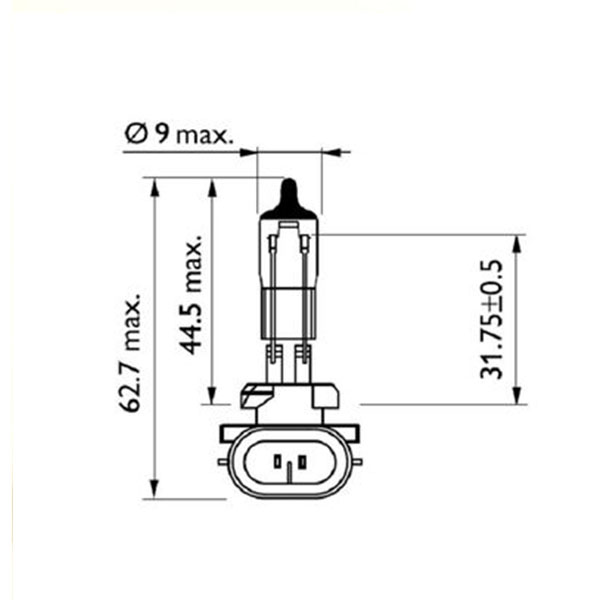 لامپ هالوژن گازی 881 چپقی پایه  H27 – فیلیپس