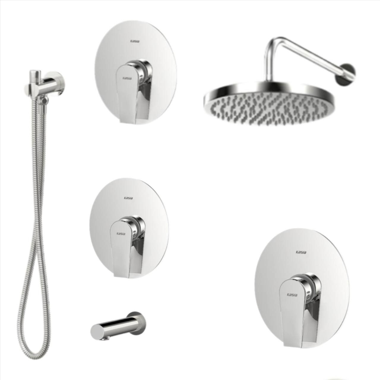 ست شیرآلات کسری مدل فیدل توکار کروم مجموعه 6 عددی(دوش تیپ1-توالت-روشویی)