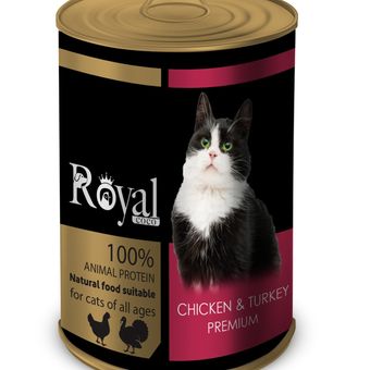 کنسرو مخصوص گربه با طعم مرغ و بوقلمون 380 گرمی Royal coco