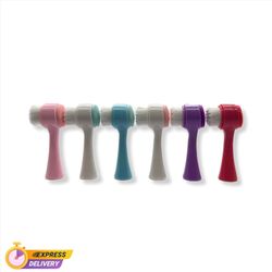 فیس براش پایه دار دو طرفه/چکشی مدل سیلیکونی وارداتی دارای پک بسته‌بندی