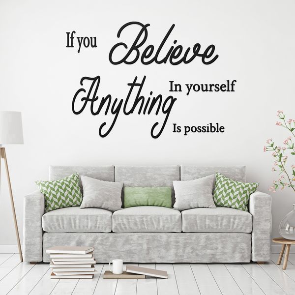 استیکر چوبی آرتافرین طرح "if you believe in yourself anything is possible"