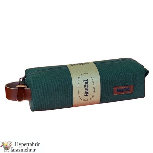 جامدادی تک زیپ بزرگ ناسی ( NaassI ) کتان رنگبندی ( طوسی روشن -سرمه ای -یشمی )
