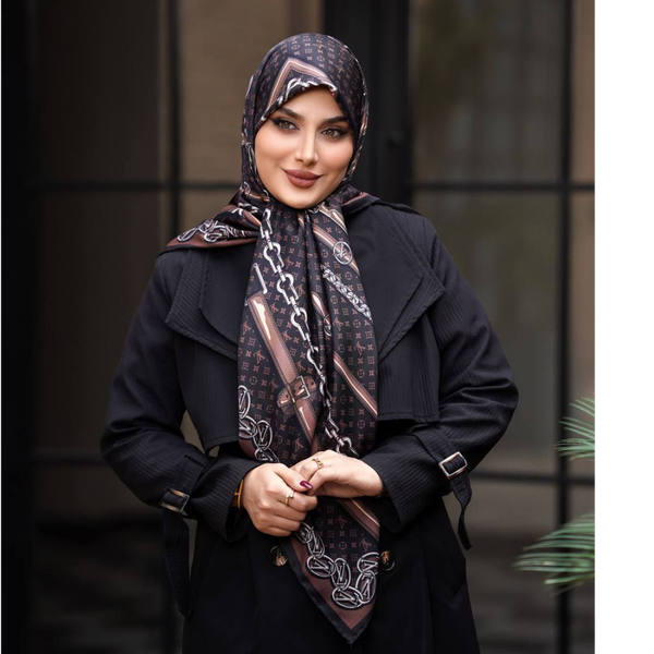 روسری ابریشم توییل طرح زنجیر