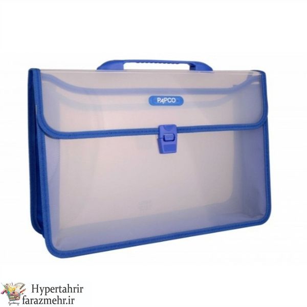 کیف سمیناری پاپکو (PAPCO) کد HSNB-KFCT رنگبندی شفاف با نوار ( آبی - مشکی - قرمز- زرد-سبز-دودی )