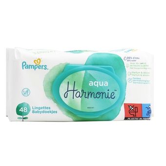 دستمال مرطوب کودک پمپرز Pampers مدل Harmonie Aqua بسته 48 عددی